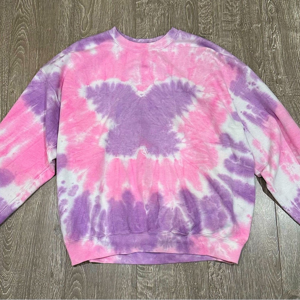 UO Pink Butterfly Crew Neck